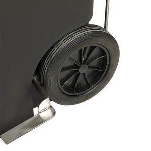SY OEM Customized Logo 120L Industrial <strong>Wheelie</strong> <strong>Bin</strong> Outdoor Street Garbage Trash Can Pedal Mobile Grey PP Waste <strong>Bin</strong> - Product Image 3