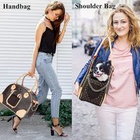 Bolsa de Transporte para Mascotas al por Mayor, Diseño de Tablero de Ajedrez de Lujo, Malla Transpirable, Bolso de Mano Portátil para Gatos y Perros Pequeños, Bolsa de Viaje para Exteriores