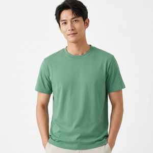 Camiseta de Algodón Mercerizado para Hombre al por Mayor, Logotipo Personalizado, Corte Regular, Estilo Casual Elegante, Proveedor OEM Premium - Product Image 1