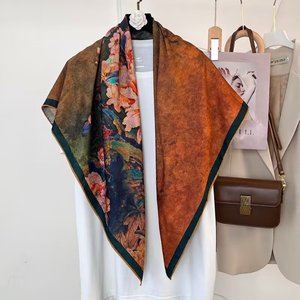 Xiangyun 110*110 Adult Square Scarf Double-Sided Printed for Spring Very Stylish