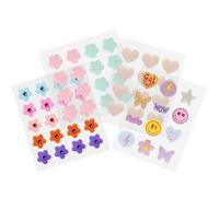 Lot de 4 patchs hydrocolloïdes anti-acné en forme d'étoiles colorées, style dessin animé, personnalisables, marque privée