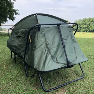 Tente de <span class=keywords><strong>toit</strong></span> de <span class=keywords><strong>voiture</strong></span> hors sol en toile OEM, tente de camping pliable en aluminium pour la pêche en plein air, imperméable, <span class=keywords><strong>lit</strong></span> de camping - Product Image 1
