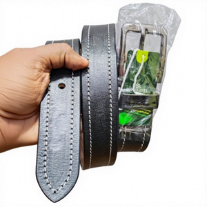 Cinturón de Cuero Vacuno Personalizable Natura, Estilo Vintage, para Hombres, Mujeres y Niños, Hebilla Cuadrada de Acero Ecológica, Talla Personalizada - Product Image 2