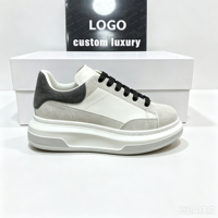 Sneakers décontractées unisexes à plateforme épaisse en faux daim avec logo personnalisé, blanc, gris, noir, lacets, chaussures de mode streetwear