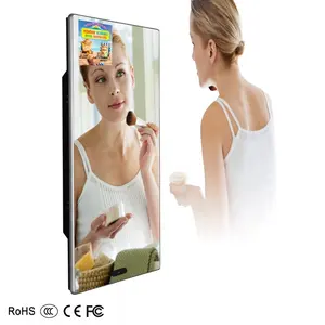 wall mount 32 inch mirror video photo news advertising display all in one digital monitor with android touch screen