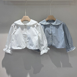 Ht2025 Mùa Hè Mới Đến Trẻ Sơ Sinh Toddler Cô Gái Dài Tay Áo Áo Trẻ Em Trẻ Em Hàn Quốc Thiết Kế Quần Áo Hàng Đầu - Product Image 1