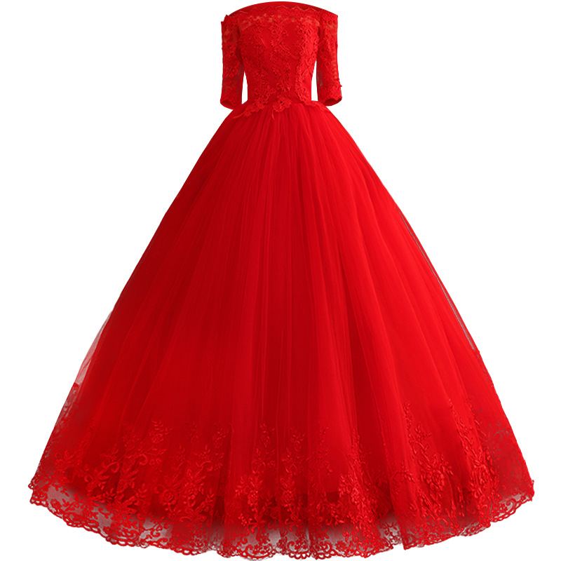 Shop Online Maroon Wedding Dress Elegant Embroidered Design | Alibaba.com
