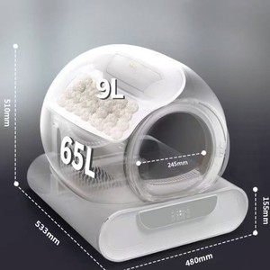 Bac à litière pour chat à nettoyage <span class=keywords><strong>automatique</strong></span>, grande capacité 65L, contrôle intelligent par application, faible bruit, toilette pour animaux de compagnie désodorisante, léger, 10 kg - Product Image 6