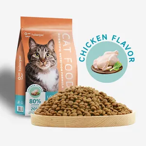 Alimento seco para gatos y mascotas, materia Natural, ODM, como una variedad de alimentos nutritivos y equilibrados con sabor A pollo, OEM