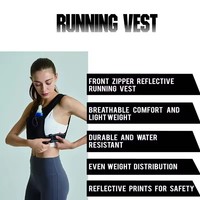 Gilet d'hydratation réfléchissant personnalisé avec logo pour hommes et femmes, sac de poitrine, support de téléphone et gourde de course pour la randonnée