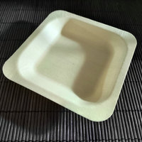 Assiettes jetables carrées en bois de peuplier personnalisées, écologiques, naturelles et de qualité supérieure, pour la restauration, les fêtes et les voyages, vente en gros