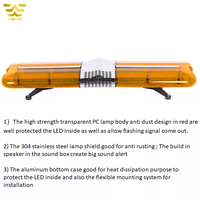 Grosir Lampu Peringatan Amber Led Kendaraan Darurat Ukuran Penuh 47 Inci dengan Sirene dan Speaker