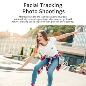 Support de téléphone à rotation 360° avec suivi automatique du <span class=keywords><strong>visage</strong></span> et des objets, pour vlog, vidéo en direct, trépied mobile, perche à <span class=keywords><strong>selfie</strong></span> intelligente, noir/blanc - Product Image 3