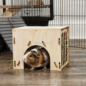 Adorable cachette de lapin mangeoire à foin en bois mangeoire pour cochons d'inde lapins Chinchillas Hamstes mangeoire à foin maison - Product Image 3