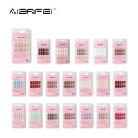 AIERFEI vente en gros 30 pièces presse ovale brun moka sur les ongles couleur café riche gel doux faux ongles prêt à porter conception de couverture complète