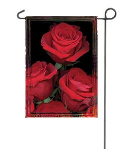 Домашний Декоративный маленький Садовый флаг для влюбленных на День святого Валентина, красная роза, цветок, двухстороннее винтажное украшение для дома, двора - Product Image 3