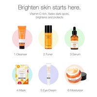 Kit de Soins Visage Naturels Végans Marque Blanche au Vitamine C, Rajeunissant, Éclaircissant et Blanchissant pour Femmes