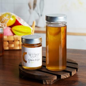 Pot en verre Ergo de 150 ml, 180 ml, 280 ml, 380 ml, 500 ml, qualité alimentaire, pour le stockage du miel, de la confiture, avec couvercle, pour le pâté de foie de poulet, emballage de conteneur - Product Image 2