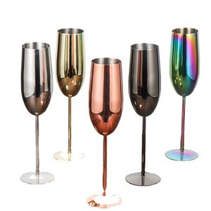 Calice da Vino Vintage 350ml in Acciaio Inossidabile Placcato Oro/Rame Infrangibile Riutilizzabile per Champagne Metallo per Matrimoni e Natale - Product Image 1