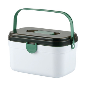 Japanese Style Plastic Medicine Box Large Capacity Double Layer <b>Storage</b> <b>Case</b> With Compartments Portable <b>Pill</b> Organizer - Product Image 5