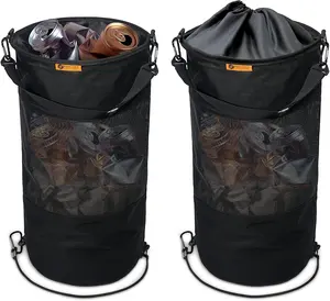 60L Recycle portable mesh trash bag for boat washable leakproof outdoor garbage bags for boat Kayak camper garbage bag
