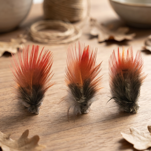 Plumes de marabout teintées rouge-brun pour décoration de mariage et fournitures artisanales - Product Image 1