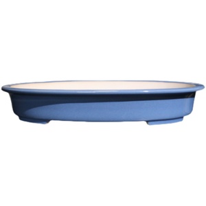 Ceramic Bonsai Pot Oval <b>Shallow</b> Green Glaze Japanese Style <b>Planters</b> For Indoor Outdoor Use - Product Image 5