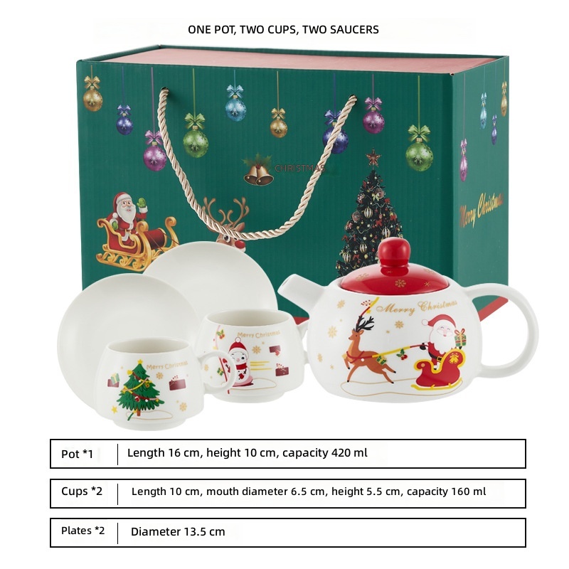 White and Red, one pot, two cups, two plates, minimalist style