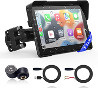 Écran tactile IPS 5 pouces, double objectif, 1080P, caméra de moto avec Carplay, DVR, étanche IP66, Carplay sans fil et Android Auto