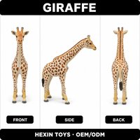 Figurine de girafe réaliste en PVC écologique marron-crème 13,5x4x14,7 cm, jouet éducatif, décoration de bureau, 3 ans et plus, unisexe