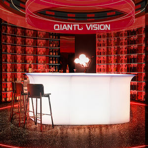 Ensemble <span class=keywords><strong>de</strong></span> table <span class=keywords><strong>de</strong></span> bar moderne à LED, grand modèle, applicable en extérieur, comptoir <span class=keywords><strong>de</strong></span> bar mobile, meubles en plastique avec assemblage gratuit - Product Image 1