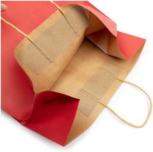 Sac de courses en papier kraft brun imprimé sur mesure, grande capacité, durable, écologique, réutilisable, avec poignée plate - Product Image 4