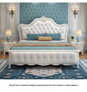 Ensemble de meubles de chambre à coucher européens pour toute la maison combinaison <span class=keywords><strong>lit</strong></span> en bois massif <span class=keywords><strong>2</strong></span> <span class=keywords><strong>places</strong></span> et <span class=keywords><strong>armoire</strong></span> de mariage - Product Image 3