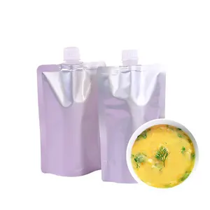 Bolsas de bebidas reutilizables con impresión personalizada para bebé, envase de líquido Degradable, con boquilla, para exprimir alimentos