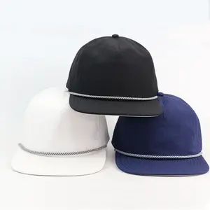 HS16 Custom Hip Hop Veracap Gorras Trucker Golf Hat Black Baseball Cap For Men Waterproof Rope Snapback Hats With Custom Logo