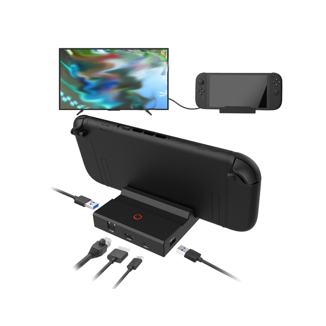 Honcam Switch2 TV Docking Station Portable Charger Stand 4K HD Output Lan Port USB3.0 for Nintendo Switch 2