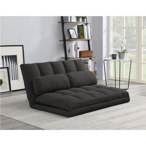 3-Fold <b>Sofa</b> <b>Bed</b> Folding Mattress with 2 Pillows <b>Black</b> - High-Density Foam Filling Polyester Fabric - Product Image 2
