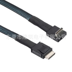 เอสเอฟเอฟ 8611 สายเคเบิลข้อมูล Sas แบบตรงถึงข้อศอก 90 องศา 12Gbps สายเคเบิลฮาร์ดไดรฟ์เซิร์ฟเวอร์ความเร็วสูง ขั้วต่อแบบแบนสีดำ - Product Image 1