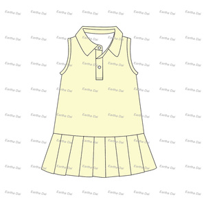 Verano Atlético Polo cuello algodón niños niñas pequeñas vestidos plisados sin mangas bebé niñas vestidos - Product Image 6