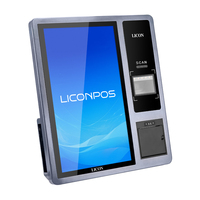 LICON Kiosque de commande automatique de système de point de vente tout-en-un Android de 21.5 pouces avec caisse enregistreuse à écran capacitif