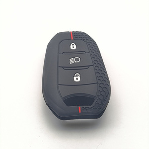Porte-clés porte-clés en Silicone porte-clés couverture de clé pour Peugeot 207 208 3008 206 308 508 2008 407 5008 301 pour Citroen <span class=keywords><strong>C3</strong></span> C4 C5 Berlingo - Product Image 1