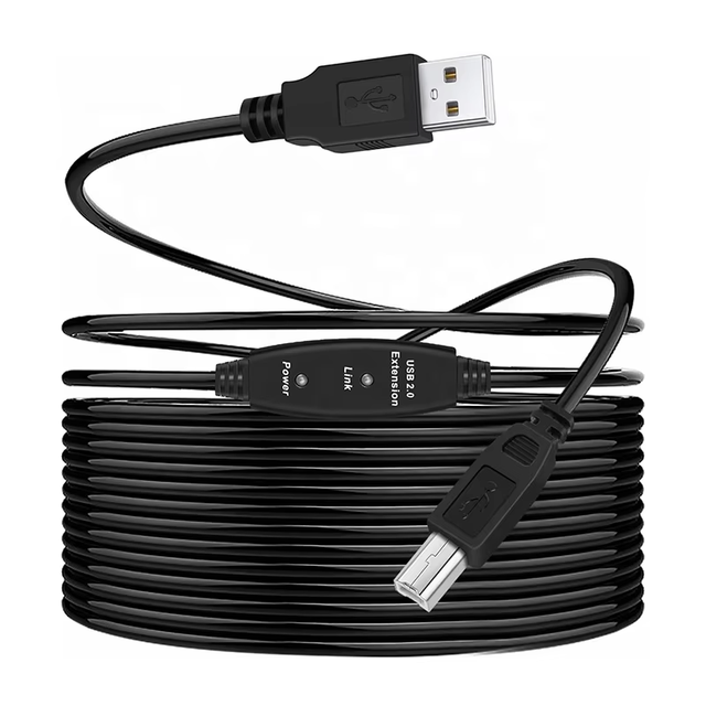 Xput Wholesale Black Active Shielded USB 2.0 Type a to B Printer Scanner Cable Extra Long 5-30M High Stability Data Transfer