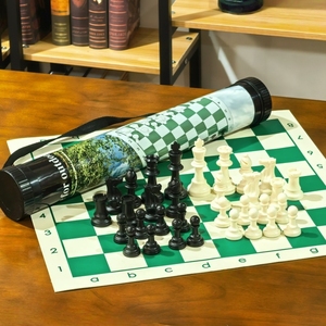 Juego de Ajedrez Profesional de 17 Pulgadas para Torneos, Tapete Enrollable de PVC, Estuche de Transporte Portátil, Altura del Rey de 7.5 cm, Juego Mediano de Plástico, CE - Product Image 3