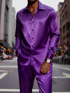 <span class=keywords><strong>Chemise</strong></span> habillée de luxe en satin pour <span class=keywords><strong>homme</strong></span>, <span class=keywords><strong>blanche</strong></span> <span class=keywords><strong>brillante</strong></span>, à manches longues, boutonnée, texture soyeuse et lisse, coupe ajustée pour événements formels et affaires - Product Image 5