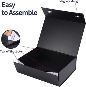 Boîtes cadeaux rigides pliables pour chaussures avec logo personnalisable, couvercles rabattables, gaufrage, laminage mat, revêtement UV, fermeture magnétique, tailles personnalisées - Product Image 4