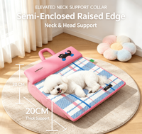 Tapis de couchage pliable de luxe pour animaux de compagnie, en tissu moderne, doux, rafraîchissant, écologique, imperméable, respirant, en soie glacée, motif dessin animé, pour l'été