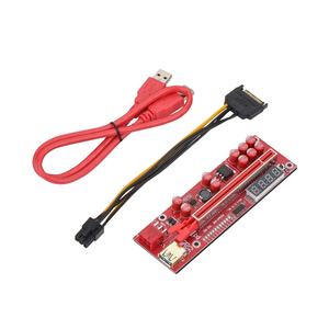 V013 Pro Red PCI-E PCIE Riser Card 6PIN <span class=keywords><strong>GPU</strong></span> Riser con 10 condensadores Sensor de <span class=keywords><strong>temperatura</strong></span> para plataforma de tarjeta gráfica - Product Image 1