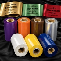 Pita Satin Berbasis Lilin Ultra Tahan Lama Anti Gores 110mm X 450m Kompatibel untuk Pencetakan Pita Satin Layanan Purna Jual yang Andal