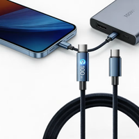 Câble de charge USB-C PD 100W en nylon tressé avec éclairage RGB fluide, puce de protection intelligente intégrée, compatible avec iPhone 16 17 18