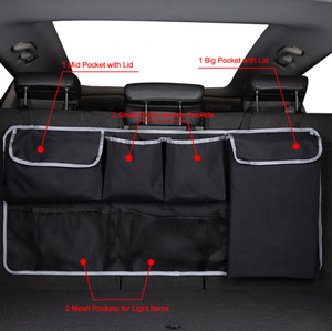 100*45cm Grande Taille Sac De Stockage De Voiture pour SUV MPV Universal Siège Arrière de Voiture Organisateur Accessoires <span class=keywords><strong>Oxford</strong></span> Auto Siège Arrière Sac - Product Image 6